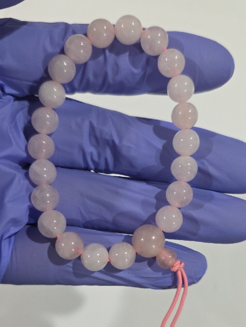 Delicate Rose Quartz Beaded Stretch Bracelet -  Simple and Elegant Women Jewelry - Picture 6 of 9